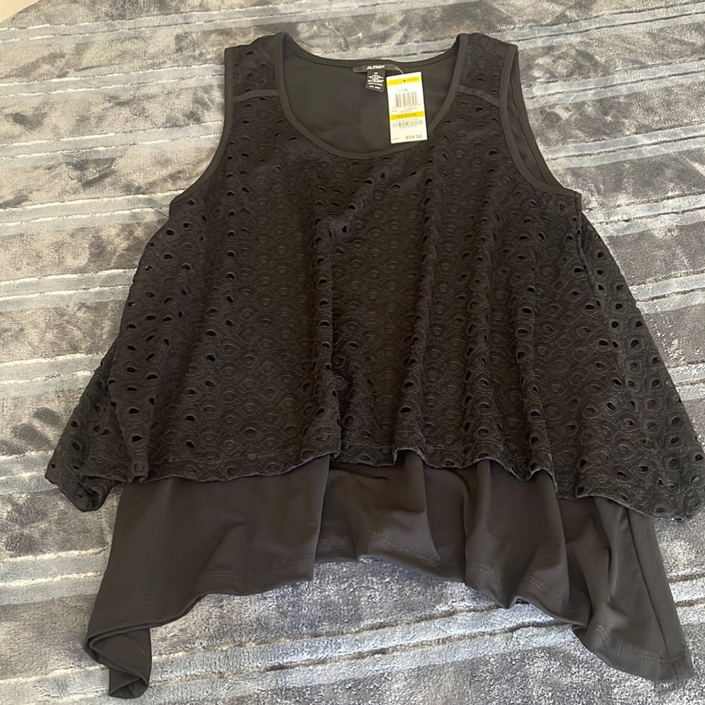 Black eyelet tank top